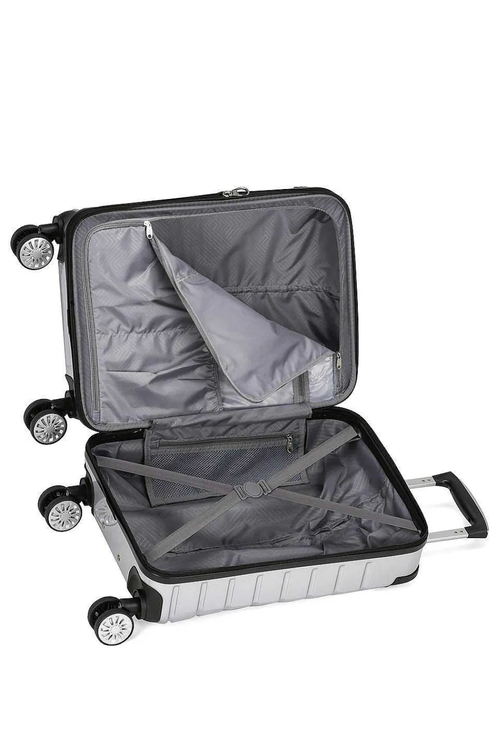 SWISSGEAR 7782 18" Expandable Carry On Hardside Spinner Luggage - Silver> Hardside