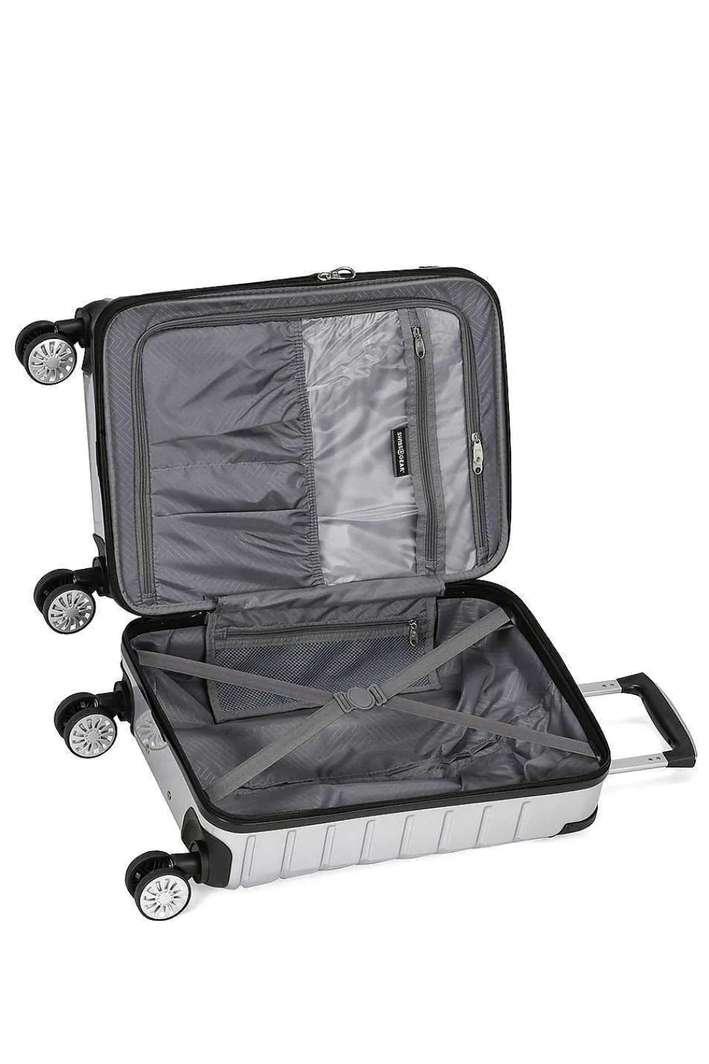 SWISSGEAR 7782 18" Expandable Carry On Hardside Spinner Luggage - Silver> Hardside