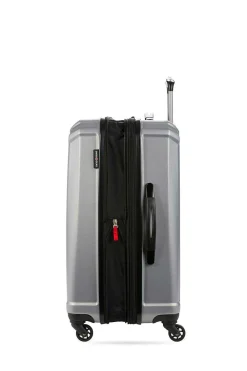 SWISSGEAR 3750 23" Expandable Hardside Spinner Luggage - Silver> Medium Checked