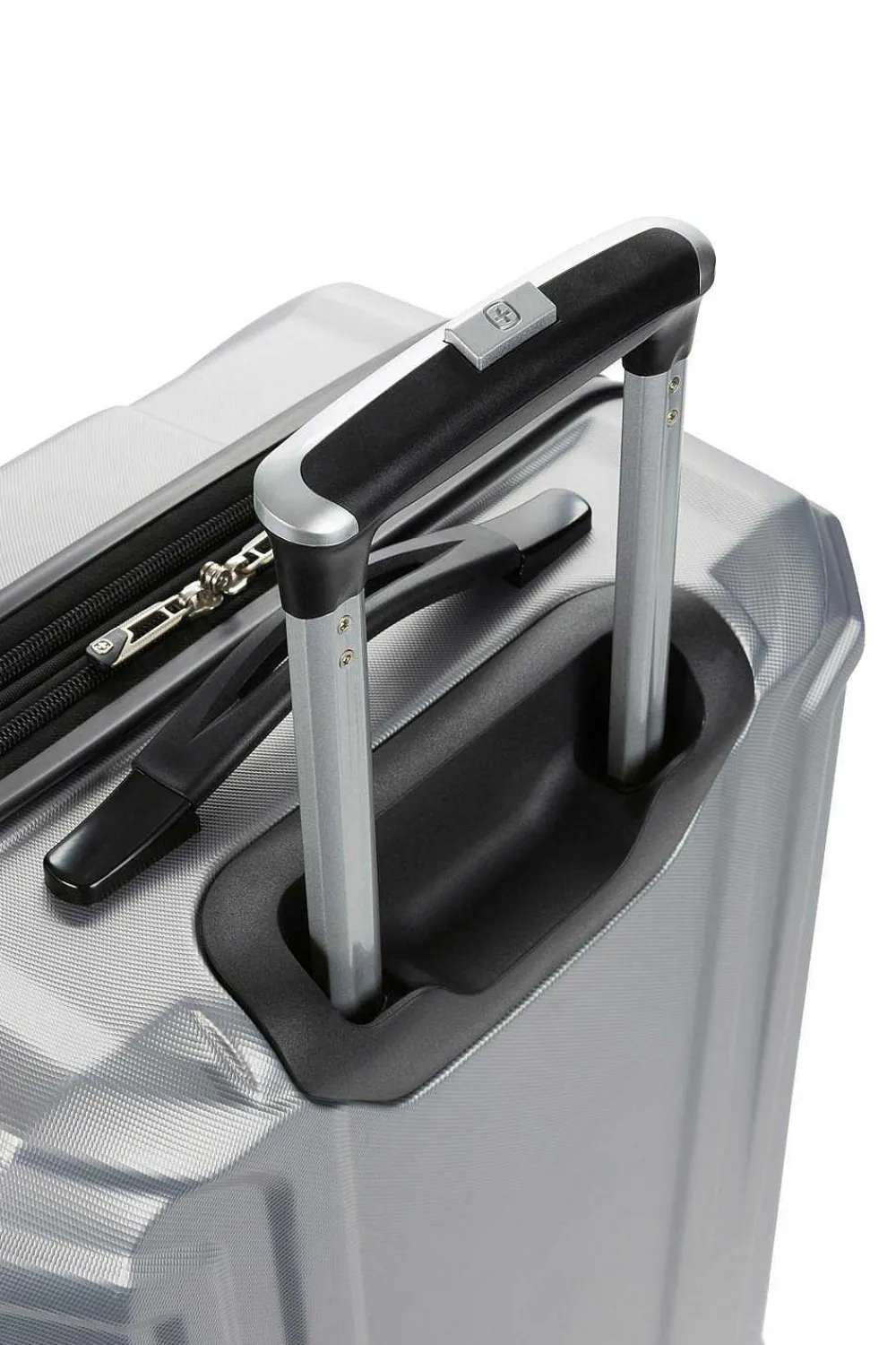 SWISSGEAR 3750 23" Expandable Hardside Spinner Luggage - Silver> Medium Checked