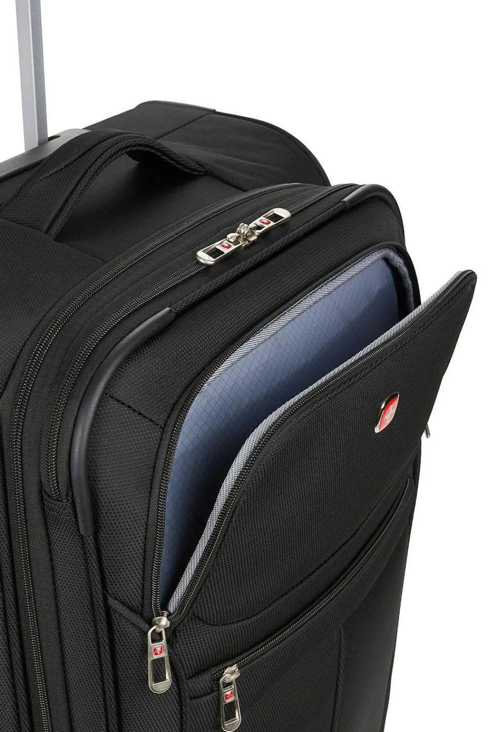 SWISSGEAR 4010 23" Expandable Spinner Luggage - Black> Medium Checked