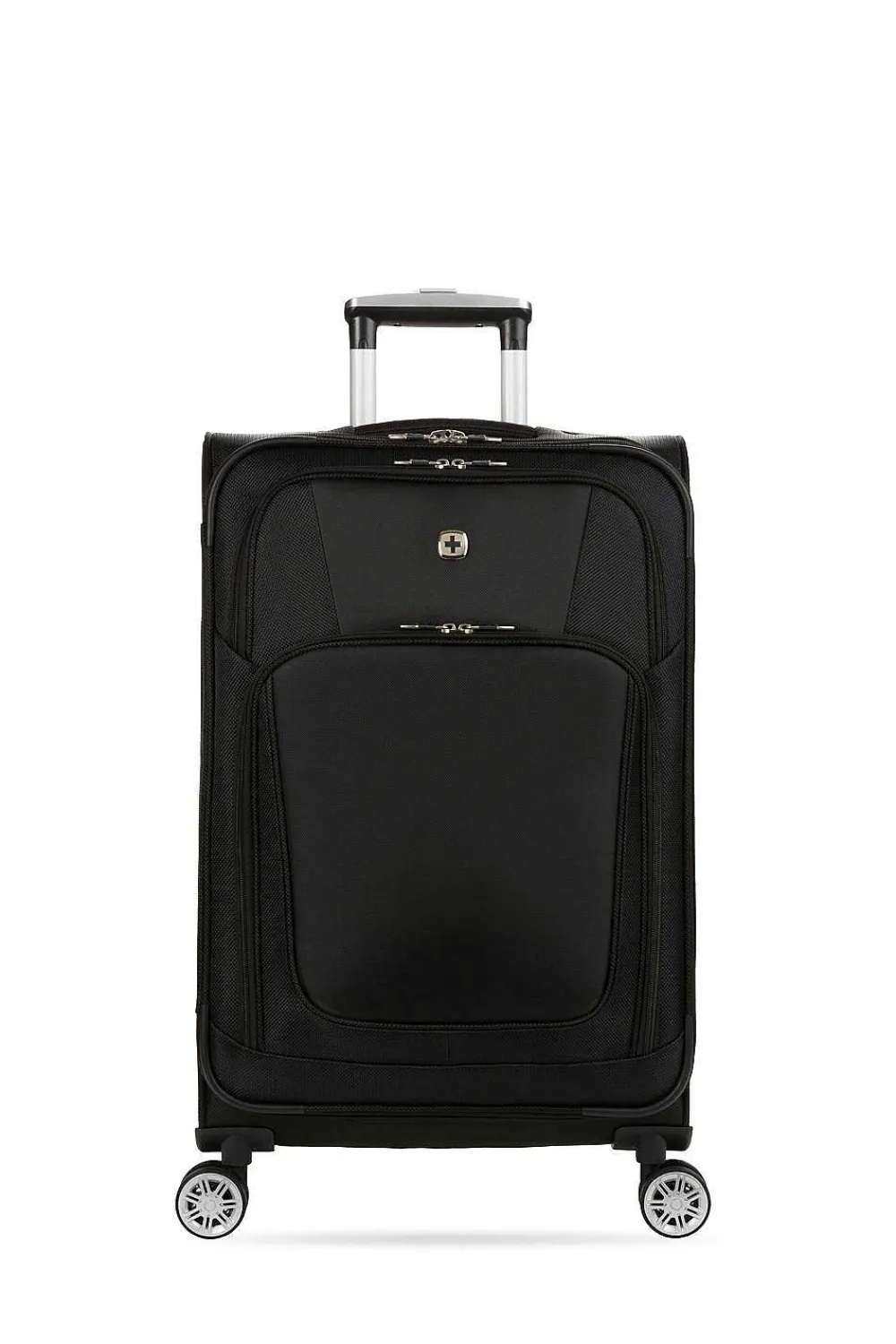 SWISSGEAR 7768 24" Expandable Spinner Luggage - Black> Medium Checked