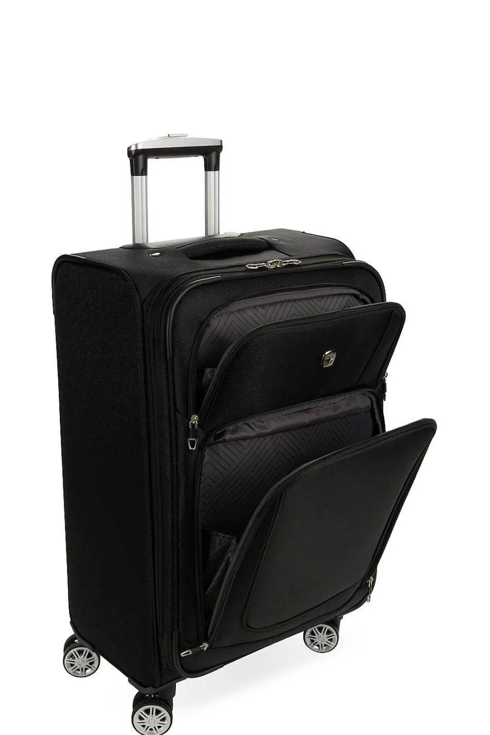 SWISSGEAR 7768 24" Expandable Spinner Luggage - Black> Medium Checked