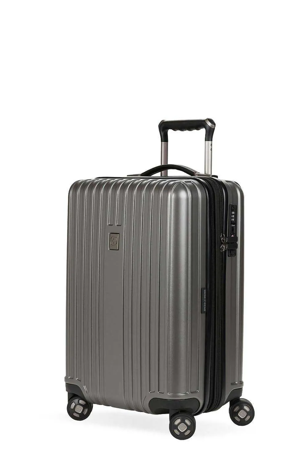 SWISSGEAR 7910 20" Usb Expandable Carry On Hardside Spinner Luggage - Gun Metal> Hardside
