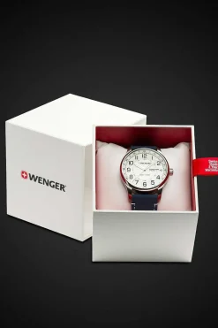 SWISSGEAR Wenger Attitude Watch - Stainless Steel With White Dial And Blue Silicone Strap> Watches