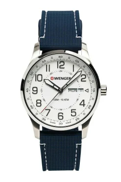 SWISSGEAR Wenger Attitude Watch - Stainless Steel With White Dial And Blue Silicone Strap><noscript><img width=