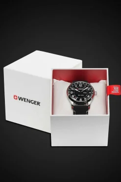 SWISSGEAR Wenger Attitude Watch - Stainless Steel With Black Dial And Black Silicone Strap> New Arrivals
