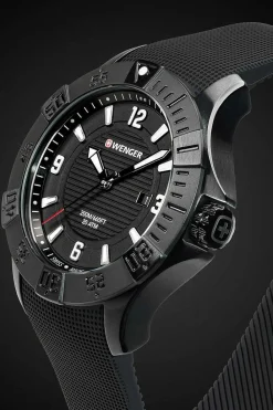 SWISSGEAR Wenger Seaforce Watch - Black With Black Dial And Black Silicone Strap><noscript><img width=